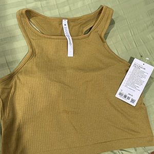 NWT Lululemon Ebb to Street RB Crop Tank size 12 - Auric Gold